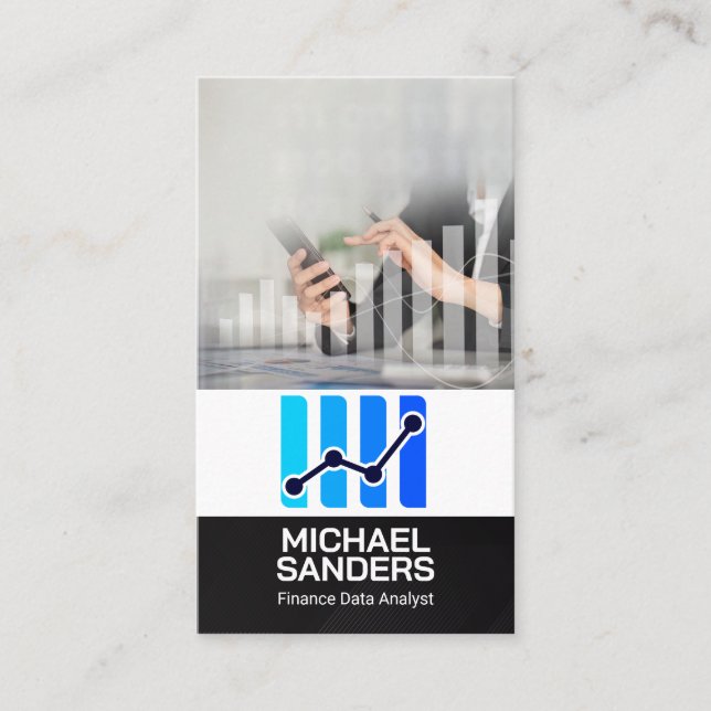 Carte De Visite Comptable | Graphique financier | Données (Devant)
