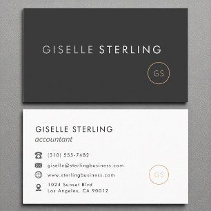 Carte De Visite Comptable minimaliste luxe noir élégant