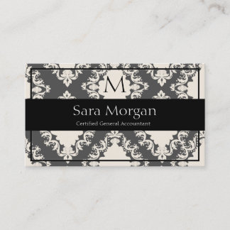 Carte de visite comptable - monogramme classique D