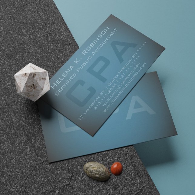 Carte De Visite Comptable public certifié CPA Turquoise Green (Créateur téléchargé)