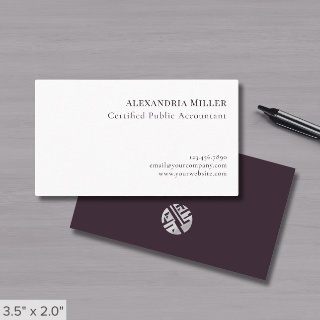 Carte De Visite Comptable public certifié simple et élégant CPA (Créateur téléchargé)