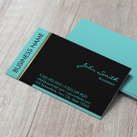 Carte de visite comptable Turquoise moderne
