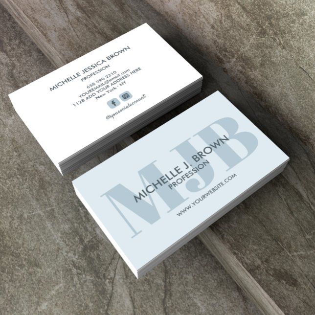 CARTE DE VISITE COMPTE SOCIAL PROFESSIONNEL DU MONOGRAMME DE COULE (Créateur téléchargé)