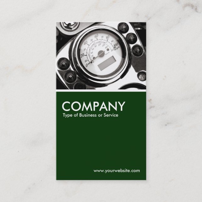 Carte De Visite Compteur de vitesse de moto - Vert foncé (Devant)