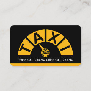 Carte De Visite Compteur de vitesse de taxi jaune chauffeur de tax