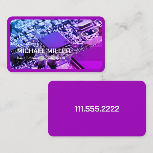 Carte De Visite Computer Repair Tech Company (Devant / Derrière)