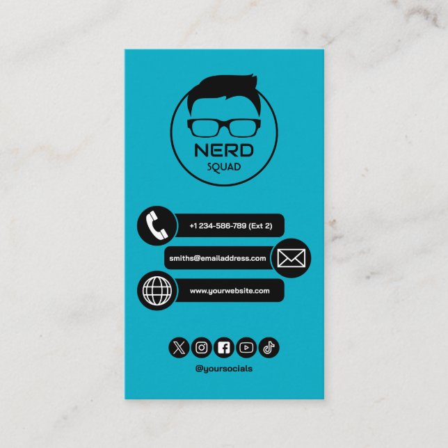 Carte De Visite Computer Tech Guy Nerdy Business Card (Devant)