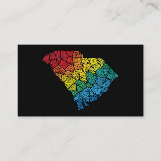 Carte De Visite comtés de couleur de la carolina du sud (Devant)