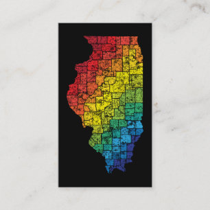 Carte De Visite comtés de couleur de l'illinois