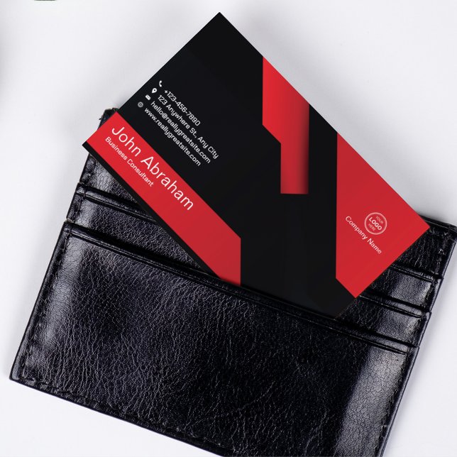 Carte De Visite Concept de technologie moderne rouge professionnel (Red Modern Technology Concept Professional Business Card)