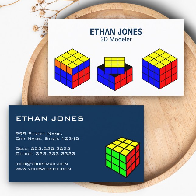 Carte De Visite Concepteur CAO moderne | Animateur | Modeleur 3D (Créateur téléchargé)