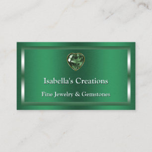 Carte De Visite Concepteur de bijoux en pierres précieuses vert ém