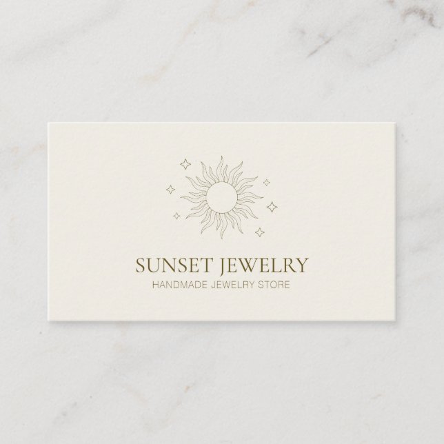 Carte De Visite Concepteur de bijoux faits main Boho Celestial Sun (Devant)