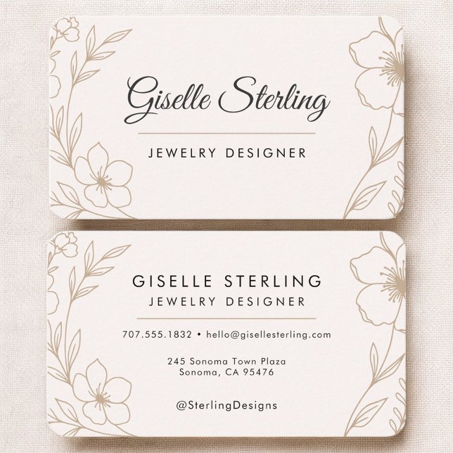 Carte De Visite Concepteur de bijoux floral (Créateur téléchargé)