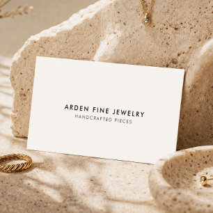 Carte De Visite Concepteur de Bijoux Minimaliste Luxe Ivoire