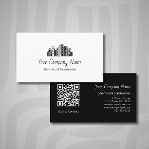 Carte De Visite Concepteur de code QR de paysage urbain de l'entre