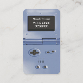 Carte De Visite Concepteur de jeux pour console de jeu rétro bleue