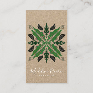 Carte De Visite Concepteur de mandala de verdure fleuriste botaniq