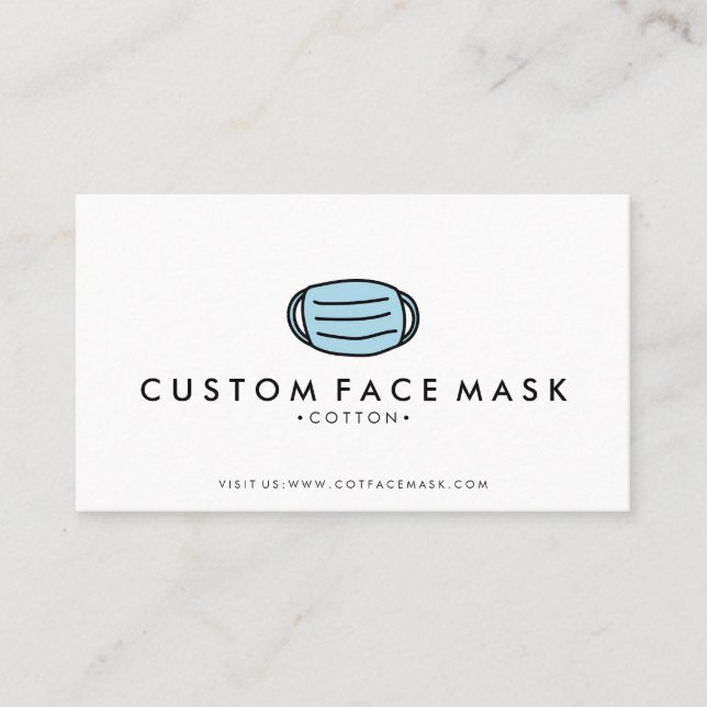 Carte De Visite Concepteur de masque facial Bleu (Devant)