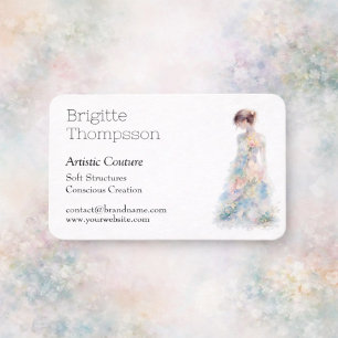 Carte De Visite Concepteur de mode de mariage élégant en aquarelle