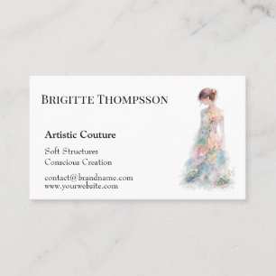 Carte De Visite Concepteur de mode de mariage élégant en couture a