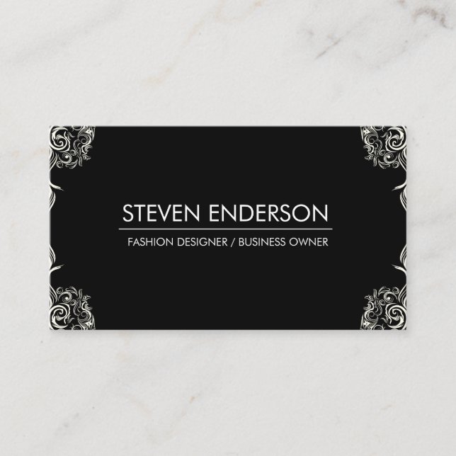 Carte De Visite Concepteur de mode Fancy Corners (Devant)