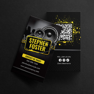 Carte De Visite Concepteur de musique de signature de DJs Noir Jau