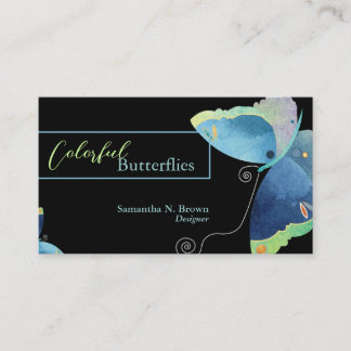 Carte De Visite Concepteur de papillons bleus Sassy