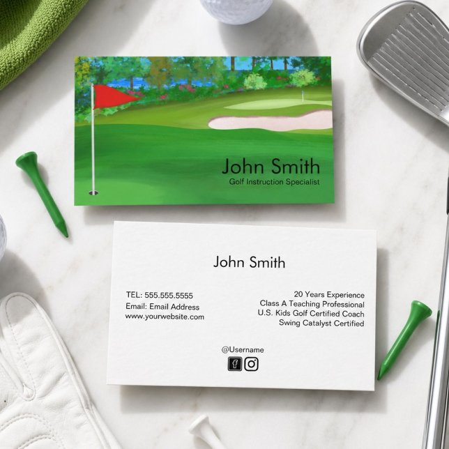 Carte De Visite Concepteur de parcours de golf instructeur de golf (Créateur téléchargé)