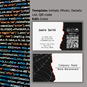 Carte De Visite Concepteur de sites web pour paysages en noir et b