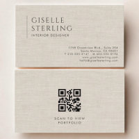 Concepteur d'intérieur Code QR Lin neutre Luxe