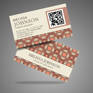 Carte De Visite Concepteur d'intérieur de mosaïque terreuse modern
