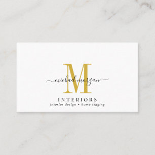 Carte De Visite Concepteur d'intérieur de script moderne simple En