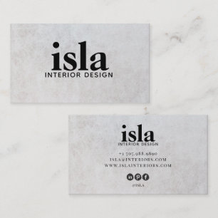 Carte De Visite Concepteur d'intérieur de texture de pierre modern