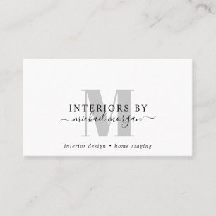 Carte De Visite Concepteur d'intérieur moderne simple Script Entre