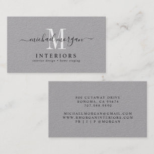 Carte De Visite Concepteur d'intérieur Moderne Simple Script Entre