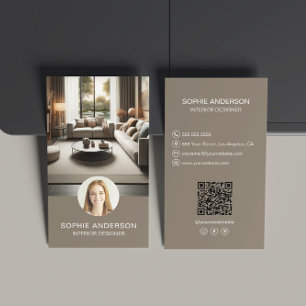 Carte De Visite Concepteur d'intérieur Photo QR Réseaux sociaux Ta