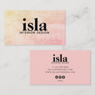 Carte De Visite Concepteur d'intérieur Texture Pêche Douce