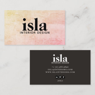 Carte De Visite Concepteur d'intérieur Texture Rose Pêche Douce
