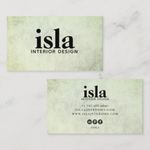 Carte De Visite Concepteur d'intérieur Texture Sauge Douce