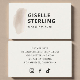 Carte De Visite Concepteur floral Aquarelle beige neutre