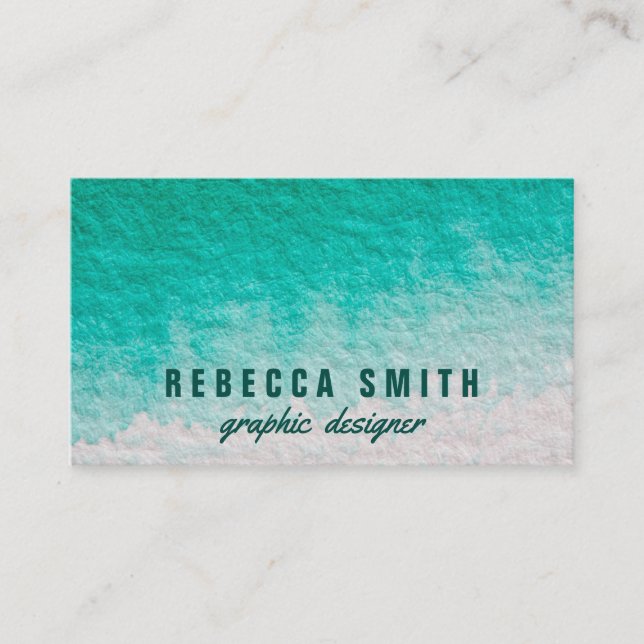 Carte De Visite Concepteur graphique de couleur d'eau Turquoise fo (Devant)