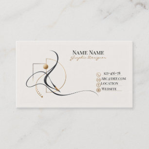 Carte De Visite Concepteur Graphique Minimaliste Élégant