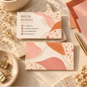 Carte De Visite Concepteur Graphique Moderne Abstrait Terrazzo & B