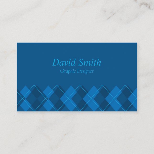 Carte De Visite Concepteur graphique professionnel bleu classique (Devant)