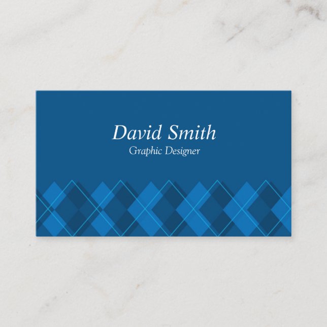 Carte De Visite Concepteur graphique professionnel classique bleu  (Devant)