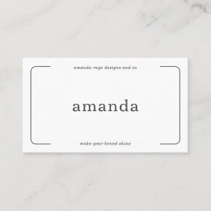 Carte De Visite Concepteur intérieur de marques minimalistes
