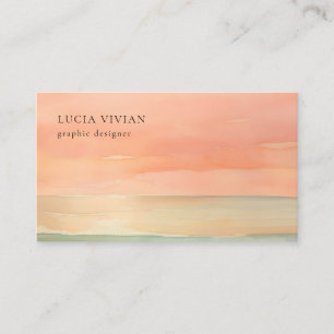 Carte De Visite Concepteur minimaliste de coucher de soleil aquare