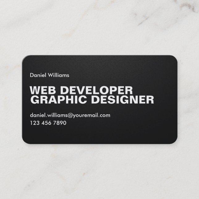 Carte De Visite Concepteur unique minimal professionnel de Web de (Devant)