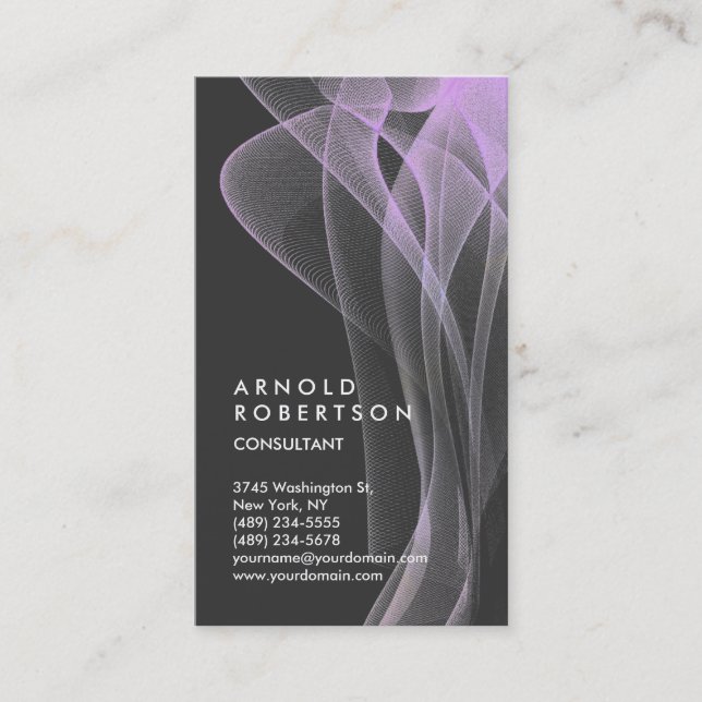 Carte De Visite Conception Abstraite de Motif de Vague Tendance Un (Devant)